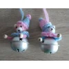 Zwei Bärchen mit Glöckchen zum Aufhängen - rosa/blau/silber