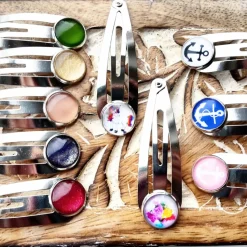 zwei Haarklammern Cabochon silberfarbe mit eigenen Bild personalisiert