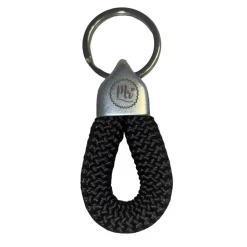 Zwei Schlüsselanhänger, Mr. und Mrs. zur Hochzeit, schwarz und altrosa, handgefertigt der Marke AlsterStruppi