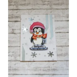 Zwei Weihnachtskarten mit Pinguinen,  Winterkarten