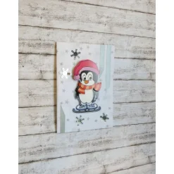 Zwei Weihnachtskarten mit Pinguinen,  Winterkarten